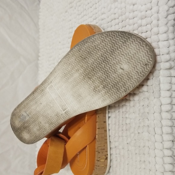 Marc Fisher Women’s Orange Ankle Strap Cork Wedge Sandals - Picture 7 of 7